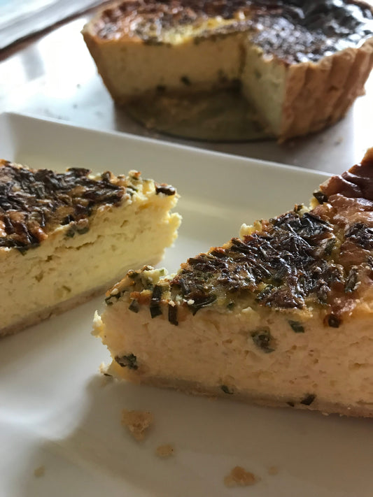 Cheese and Onion Flan & Rich Chocolate Tart