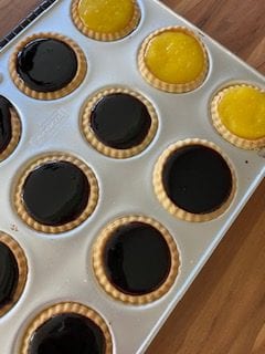 Jam and Lemon Curd Tarts
