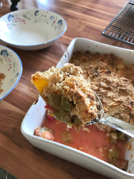 Rhubarb and Orange Crumble