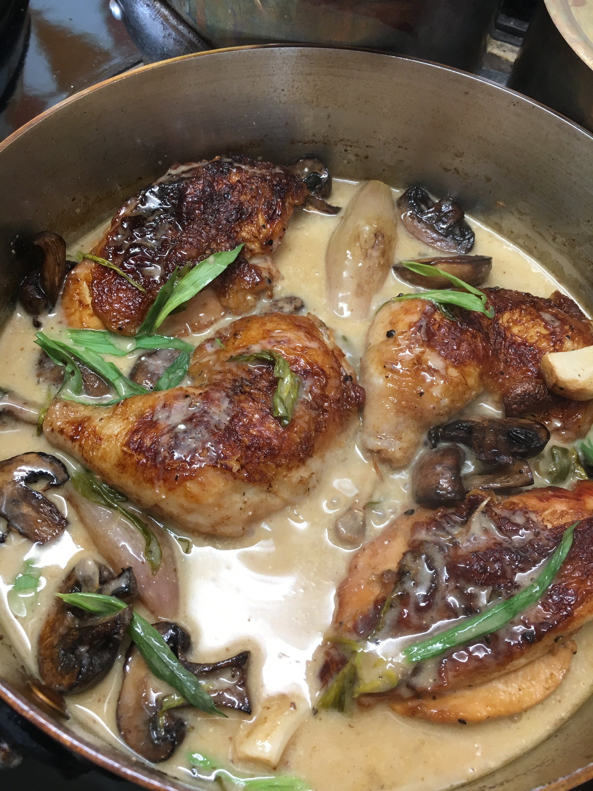 Cider Chicken with Mushrooms and Tarragon